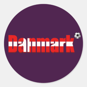 Danmark Denemarken logo voetbal vetgedrukt vistuig Ronde Sticker