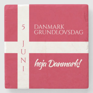 Danmark Grundlovsdag Deense nationale dag vlag Stenen Onderzetter