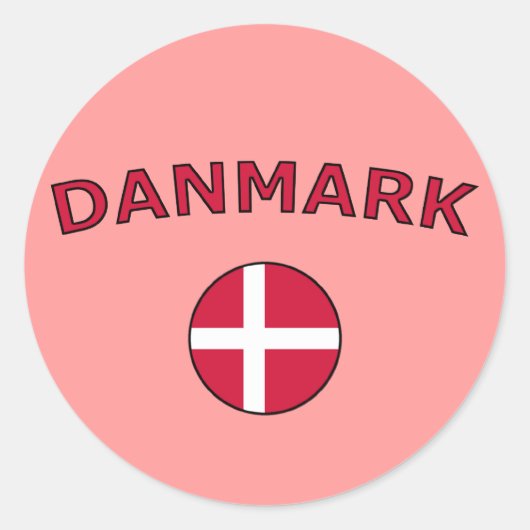 Danmark Ronde Sticker (Voorkant)