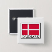 Danmark Vierkante Button 5,1 Cm (Voorkant /achterkant)