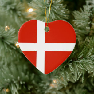 Dannebrog; de officiële vlag van Denemarken Keramisch Ornament
