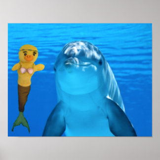 Danni de vriend van Zeemeermin en dolfijn Poster