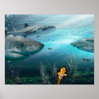 Danni la Sirène et ses amis de requins Poster