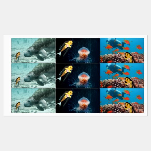 Danni la Sirène et ses amis Étiquettes (Feuille)