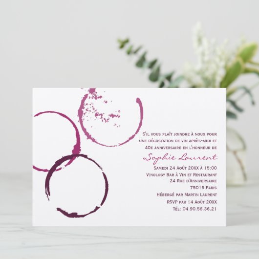 d'Anniversaire de Vin Invitation Orientée de Fête (Debout devant)