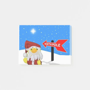 Danny Duck als Kerstman gaat naar de Noordpool. Post-it® Notes