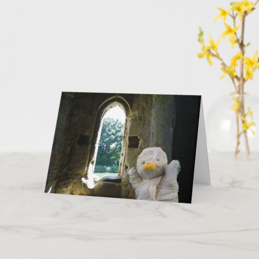 Danny Duck de Mummie blanco kaart (Gele Bloem)