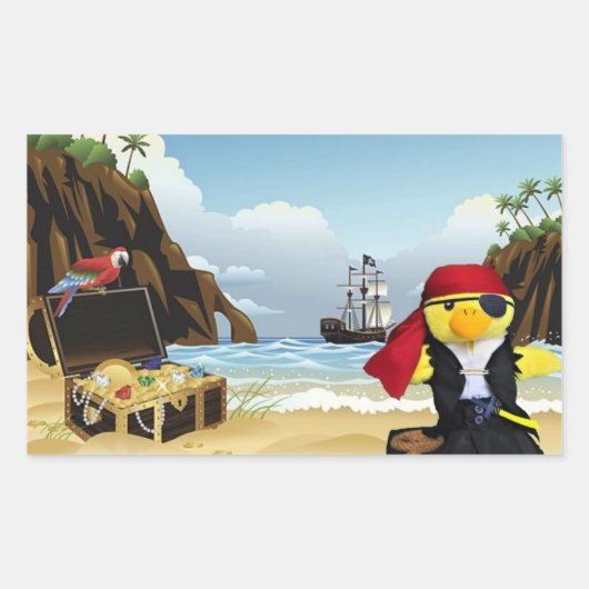Danny Duck de Piraat Rechthoekige Sticker (Voorkant)