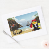 Danny Duck de Piraat Rechthoekige Sticker (Envelop)