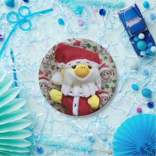 Danny Duck Père Noël. Assiettes en Papier. (Fête)
