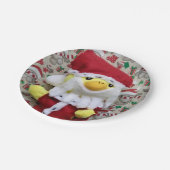 Danny Duck Père Noël. Assiettes en Papier. (Angle)