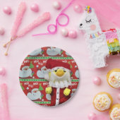 Danny Duck Père Noël. Assiettes en Papier. (Fête)