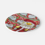 Danny Duck Père Noël. Assiettes en Papier. (Angle)