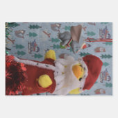 Danny Duck Santa. Boom-versiering Inpakpapier Vel (Voorkant)