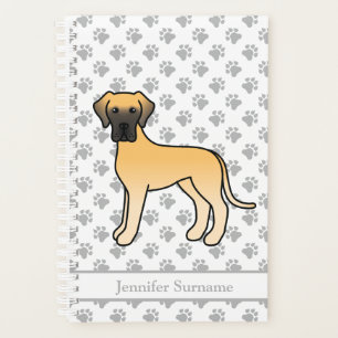 Danois fauve Chien de dessin animé mignon & Texte