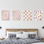 Danois Pastel Abstrait jaune violet (Chambre à coucher)