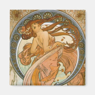 Dans (1898), de Fine Jugendstil van Alphonse Mucha Magneet