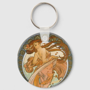 Dans (1898), de Fine Jugendstil van Alphonse Mucha Sleutelhanger