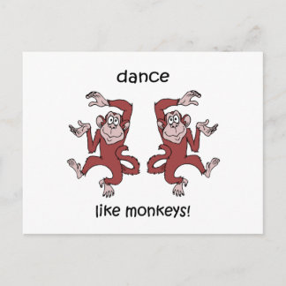 Dans als apen! briefkaart