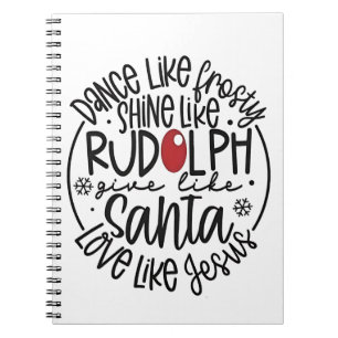Dans als Frosty, Schijn als Rudolph Kerstmis Notitieboek