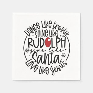 Dans als Frosty, Schijn als Rudolph Kerstmis Servet