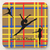 Dans als Piet Mondrian Modern Art Bier Onderzetter (Voorkant)