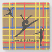 Dans als Piet Mondrian Modern Art Stenen Onderzetter (Voorkant)