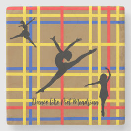 Dans als Piet Mondrian Modern Art Stenen Onderzetter