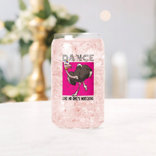 Dans alsof niemand kijkt Grappige cartoon struisvo Blikvorm Glas