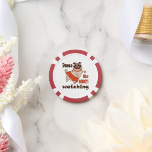 Dans alsof niemand naar meiden kijkt Pug Dog Poker Chips