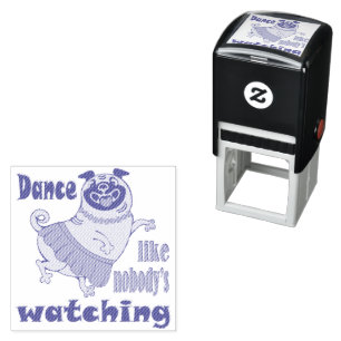 Dans alsof niemand naar meiden kijkt Pug Dog Zelfinktende Stempel