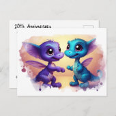 *~* Dans AP48 Foto Uitnodiging Draak Dino Briefkaa (Voorkant / Achterkant)