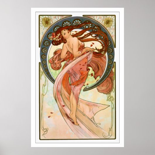 Dans - Art Nouveau door Alphonse Mucha Poster (Voorkant)