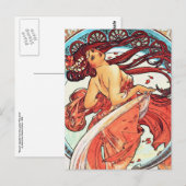 Dans -  Art Nouveau van Mucha Briefkaart (Voorkant / Achterkant)