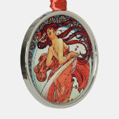 Dans -  Art Nouveau van Mucha Metalen Ornament (Rechts)