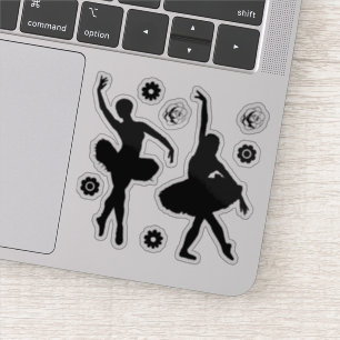 Dans Ballerina Ballet Bloem Silhouet Sticker