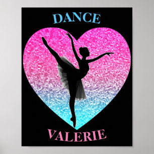 Dans Ballerina w / Gepersonaliseerde naam Poster