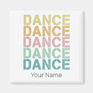 Dans  belettering voor retro disco huis magneet