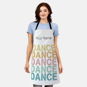 Dans belettering voor retro disco huis schort