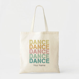 Dans belettering voor retro disco huis tote bag