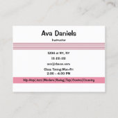 Dans beweegt Visitekaartje (Achterkant)