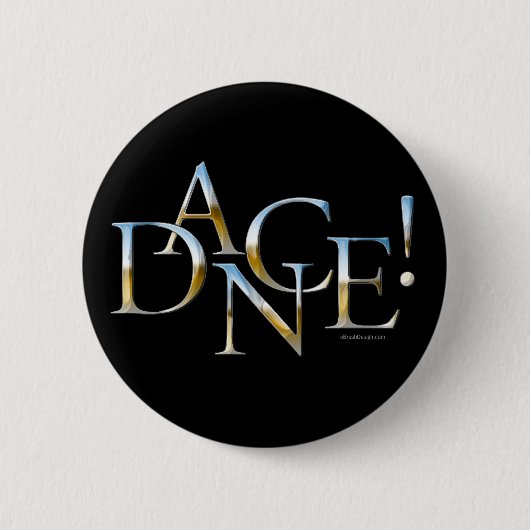 Dans! (Chrome) Ronde Button 5,7 Cm (Voorkant)