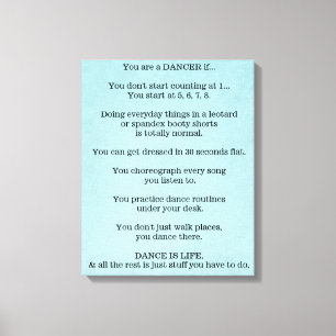 Dans, danser, ballet, hiphop, jazz, tap, modern, canvas afdruk