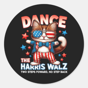 Dans de Harris Wheimer Grappige Kat Dames Kamala H Ronde Sticker