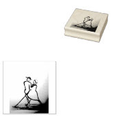 Dans de nacht weg 	rubberstempel (Gestempeld)