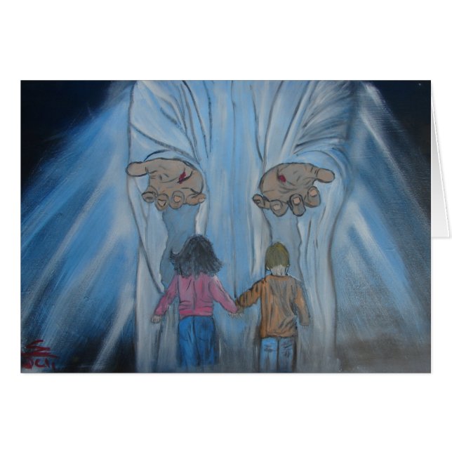 "Dans des ses mains " (Devant horizontal)