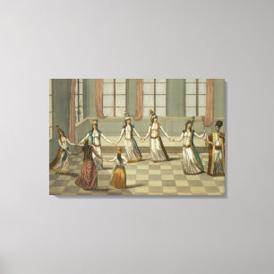 Dans die in de mode is met de Griekse vrouwen van Canvas Afdruk