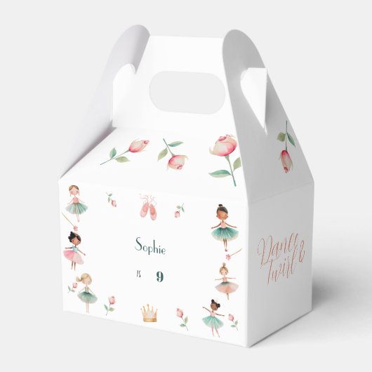 Dans & draai meisje verjaardagsfeest bedankdoosjes (Achterkant)