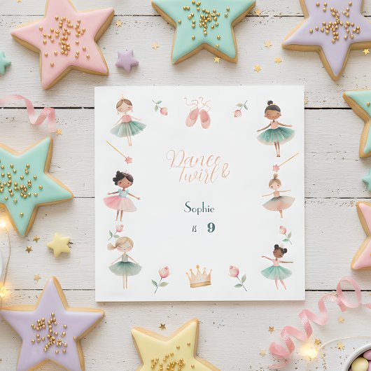 Dans & draai meisje verjaardagsfeest servet