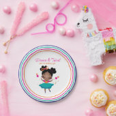 Dans & Draai Verjaardagsmeisje Kleurrijk Papieren Bordje (Feest)